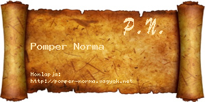 Pomper Norma névjegykártya